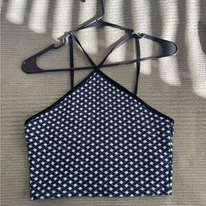 Zara Black and White Patterned Crop Top